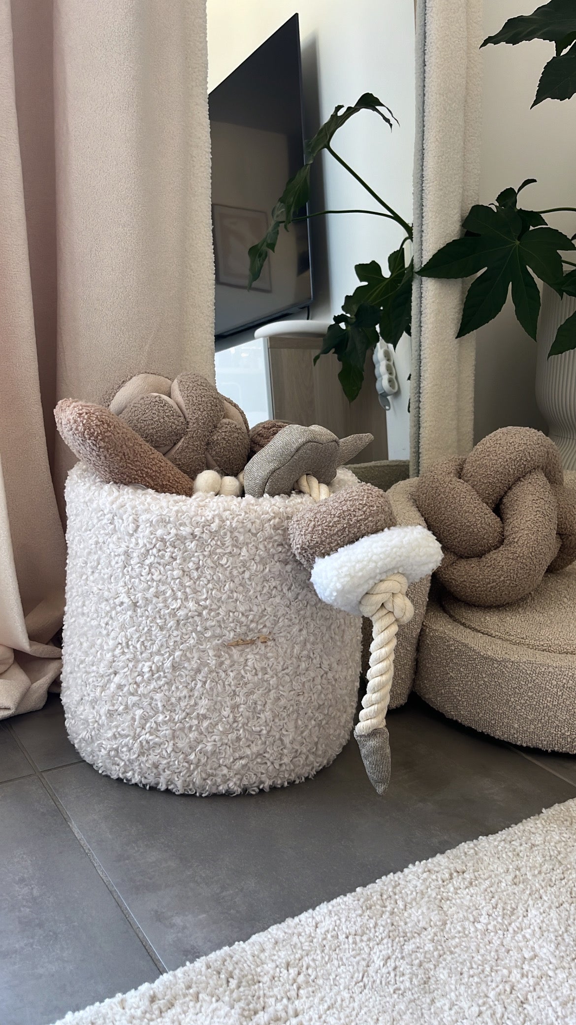 Panier à jouets Curly Teddy