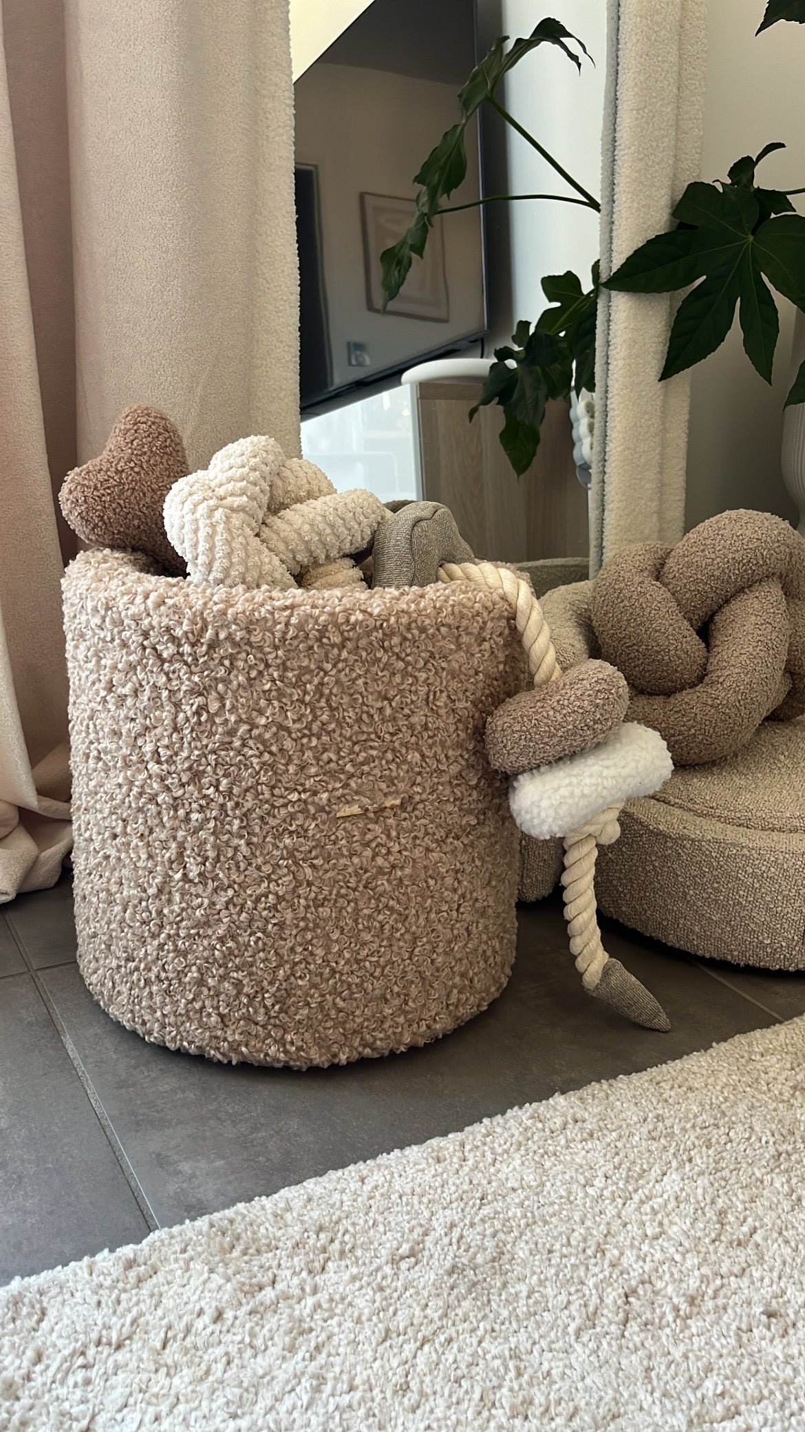 Panier à jouets Curly Teddy