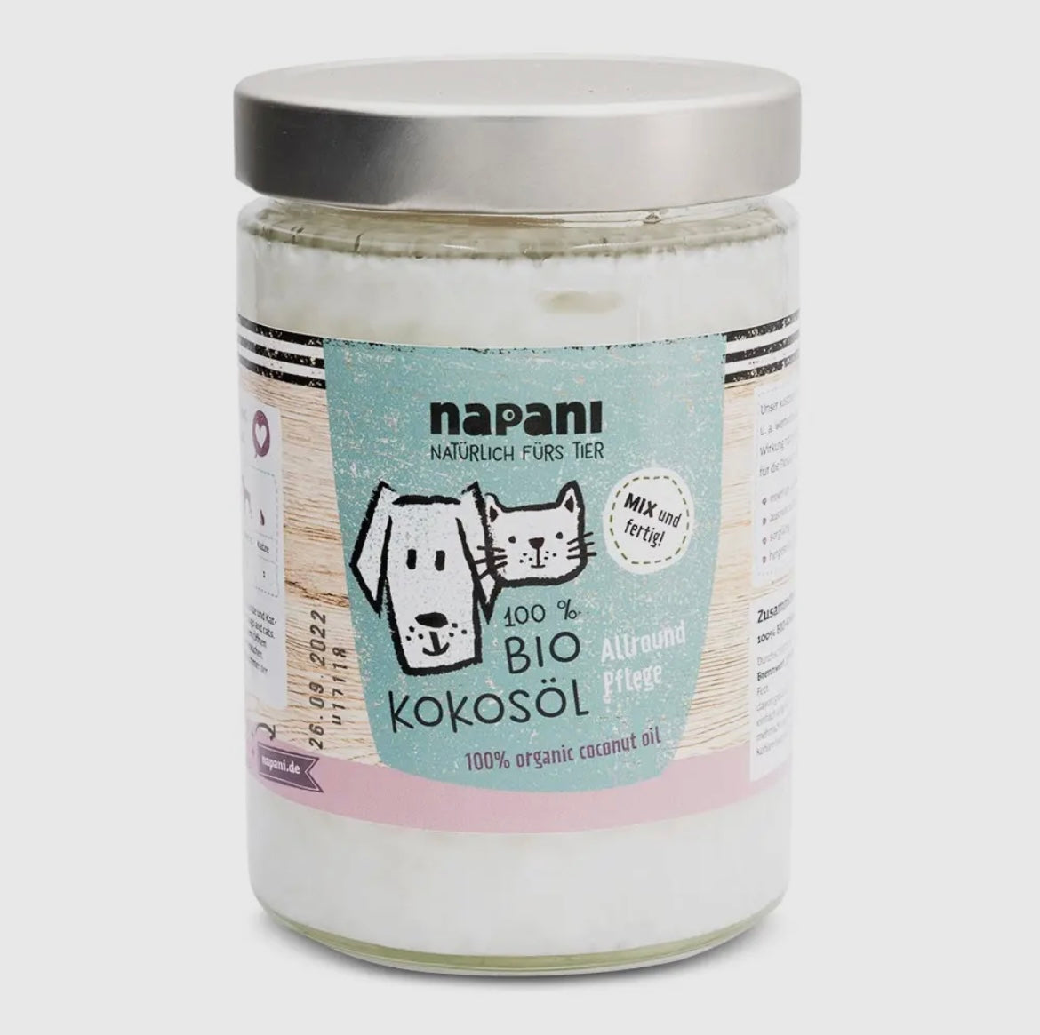 Huile de noix de coco biologique pour chiens et chats